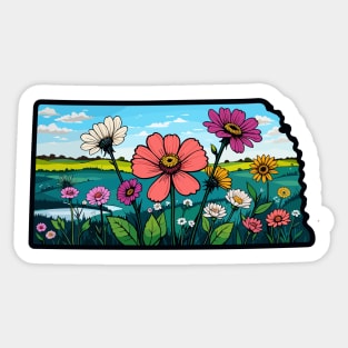 Nebraska Flowers Sticker